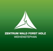 Die Grafik zeigt das Logo des Zentrums Wald Forst Holz Weihenstephan in weiß auf grünem Hintergrund.