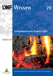 Das Bild zeigt das Titelblatt von LWF-Wissen 70 mit dem Titel "Energieholzmarkt Bayern 2010".