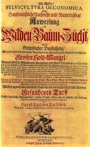 Titelblatt der Sylvicultura oeconomica von Hans Carl von Carlowitz, 1713