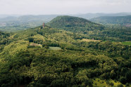 Hügelige, bewaldete Landschaft