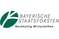 Grünes Logo mit Schriftzug Bayerische Staatsforsten - nachhaltig wirtschaften.