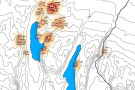 Elsbeerpopulationen befinden sich auf der Landkarte nordöstlich uns westlich des Ammersees, sowie östlich des Starnbergersees.