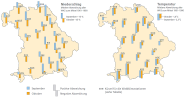 Die Grafik zeigt die mittleren Temperatur- und Niederschlagsabweichungen an den Waldklimastaionen im Herbst 2007.