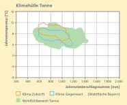 Grafik zeigt die Klimahülle der Tanne