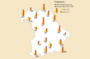 Karte Bayerns mit Balken