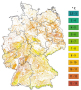 Jahresdurchschnittstem-peratur für die Waldfläche Deutschlands von 2071 bis 2100