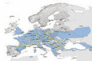 Politische Karte Europas: Der Feldahorn ist fast überall in Zentral- und Südeuropa verbreitet.