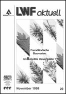 Titelseite der LWF-aktuell-Ausgabe: "Fremdländische Baumarten: (Un)geliebte Dauergäste"