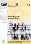 Titelseite der LWF-aktuell-Ausgabe: "Wälder begründen - Maßstäbe setzen"