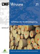 Titelseite der LWF-Wissen-Ausgabe: "Verfahren der Rundholzlagerung"