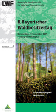 Das Bild zeigt den Flyer zum 8. Bayerischen Waldbesitzertag an der LWF.