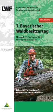 Das Bild zeigt den Flyer "7. Bayerischer Waldbesitzertag".