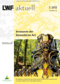 Gelber Hefttitel mit Abbildung eines Laubwaldes und Vergrößerung eines Insektes im Vordergrund.