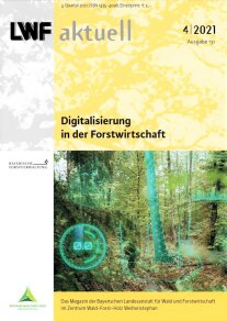Gelber Hefttitel mit Abbildung eines Abhanges im Laubwald. Mehrere grüne Skizzen sind darüber gelegt.