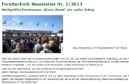 Screenshot eines Newsletters mit Foto des Eingangs der Elmia Wood-Forstmesse in Schweden 2013