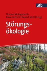 Buchcover mit viel Rot darin und Bild von Wald