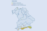 Grafik von Bayern zeigt die Verteilung der Mehlbeeren auf Flächen der BaySF.
