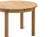 Runder Massiv-Holztisch.