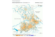 Karte zeigt den Niederschlags- und Dürreindex für den 5. April 2022 in Bayern