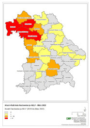 Bayernkarte zeigt Schwerpunkte der Rußrindenkrankheit in Unterfranken