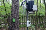 Klima-Messstation vor einem Baum
