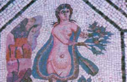 Mosaik mit dem Motiv einer nackten Frau