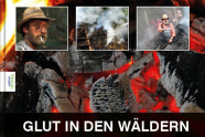Buchtitel mit brennenden Kohlen und Bilden von arbeitenden Köhlern