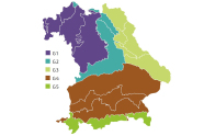 Bunt gefärbtes Bayern